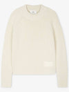 Logo Patch Wool Knit Top Beige - AMI - BALAAN 3