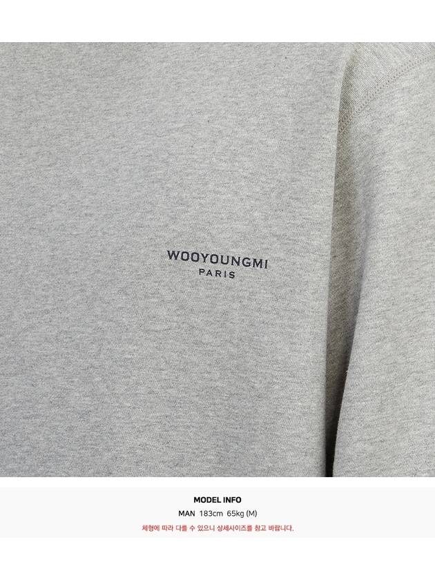 Back Square Label Cotton Sweatshirt Grey - WOOYOUNGMI - BALAAN 10