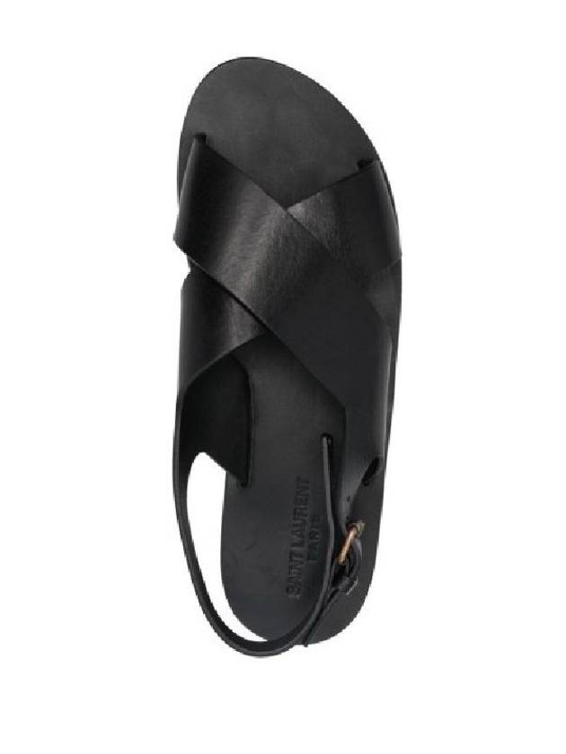 Mojave Cross Strap Sandals Black - SAINT LAURENT - BALAAN 3