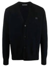 Keve Face Wool V-neck Cardigan Black - ACNE STUDIOS - BALAAN 2