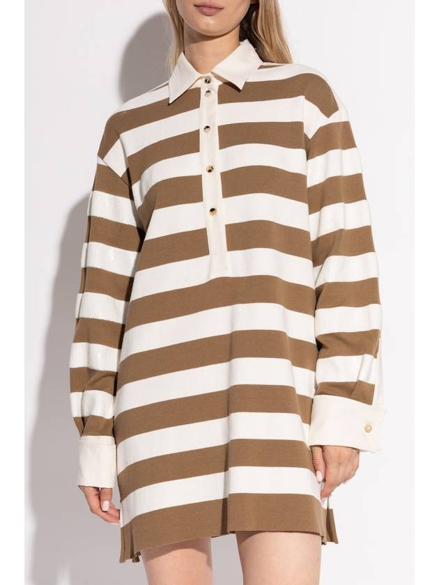 Max Mara Dress With Stripe Pattern, Women's, Brown - MAX MARA - BALAAN 3