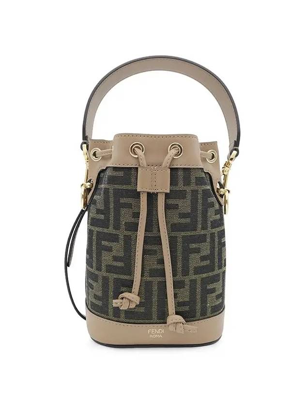 Mon Tresor FF Mini Fabric Bucket Bag Brown - FENDI - BALAAN 3