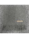 Acne Logo Patch Wool Fringe Scarf Muffler Gray Melange CA0209 990 - ACNE STUDIOS - BALAAN 2