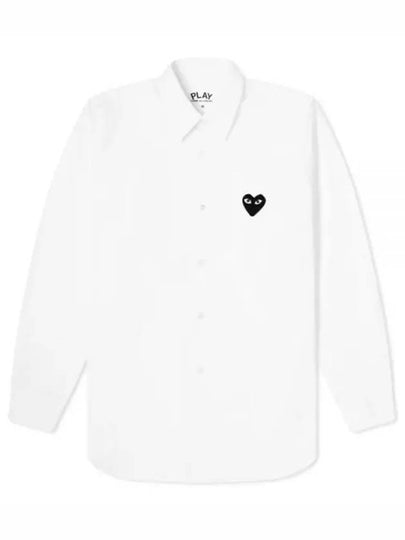 Play Black Heart Patch Long Sleeve Shirt White - COMME DES GARCONS - BALAAN 2