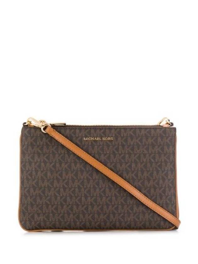 Monogram Print Cross Bag Brown - MICHAEL KORS - BALAAN 1