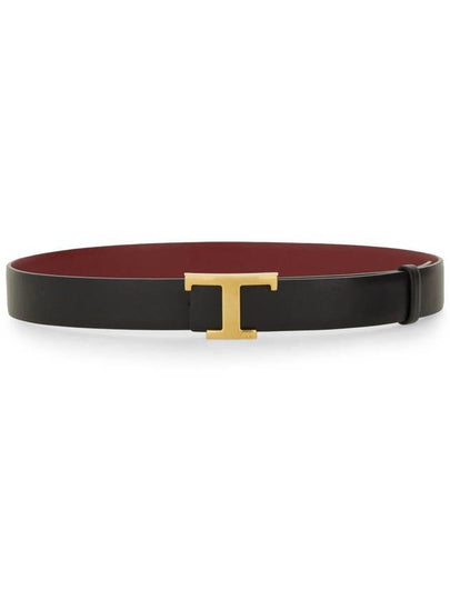 T Timeless Buckle Reversible Leather Belt Black - TOD'S - BALAAN 2