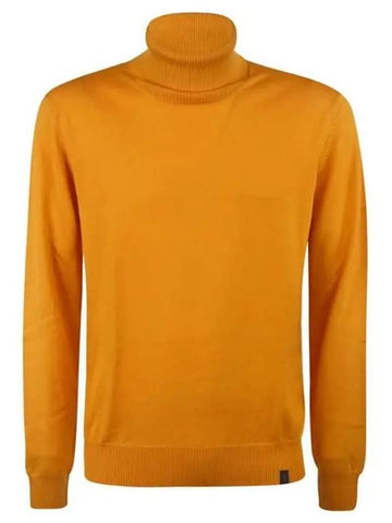 Virgin Wool Turtleneck Sweater Orange - FAY - BALAAN 1