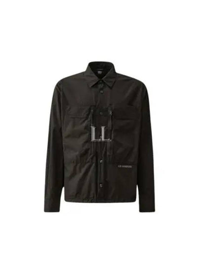 Cotton Popeline Over Long Sleeve Shirt Black - CP COMPANY - BALAAN 2