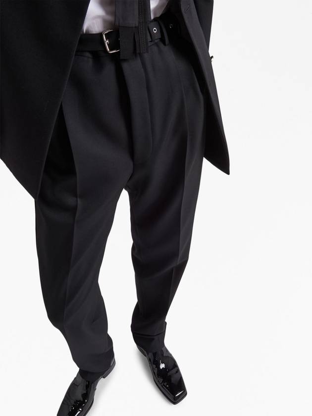 Wool Straight Pants Black - PRADA - BALAAN 5