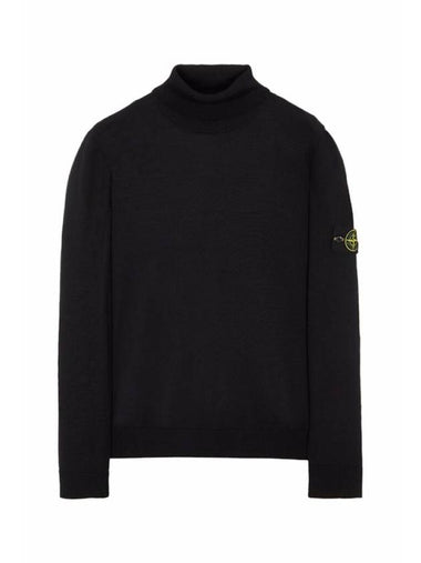 Wappen Patch Virgin Wool Turtleneck Navy - STONE ISLAND - BALAAN 1