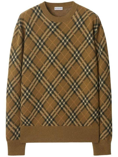 Check Wool Mohair Blend Knit Top Brown - BURBERRY - BALAAN 2