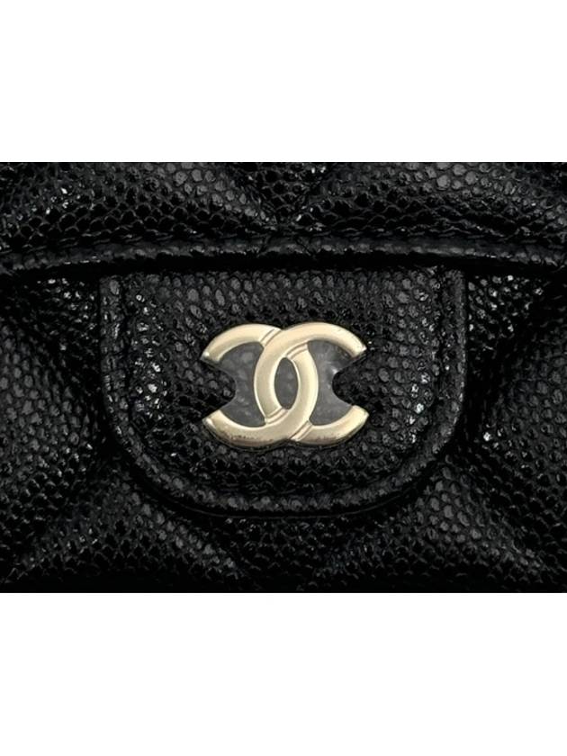 Gold logo classic caviar card wallet black - CHANEL - BALAAN 4