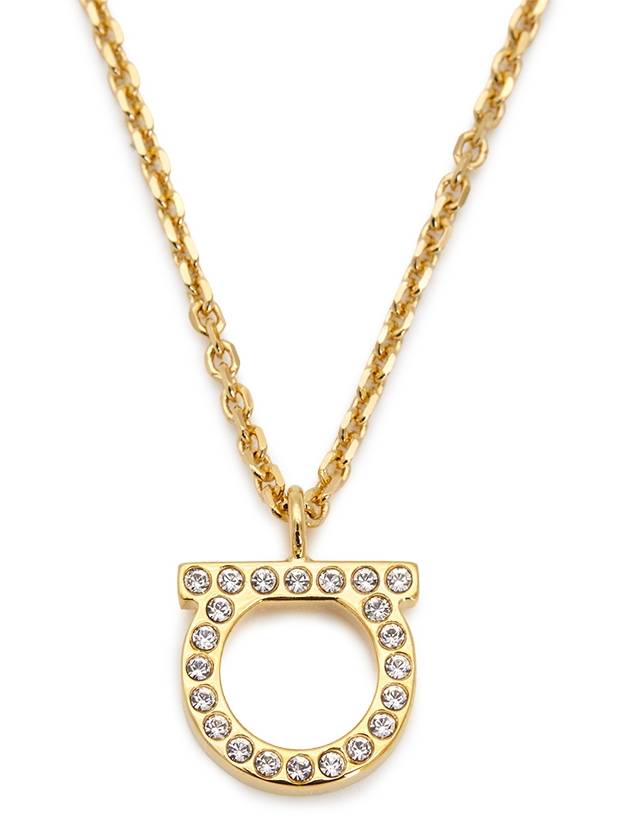 Gancini Crystals Necklace Gold - SALVATORE FERRAGAMO - BALAAN 2