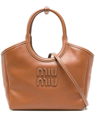 Tote Bag 5BA284VOON2CRW F0046 COGNAC Brown - MIU MIU - BALAAN 1