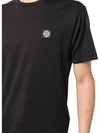 Logo Patch Short Sleeve T-Shirt Black - STONE ISLAND - BALAAN 5