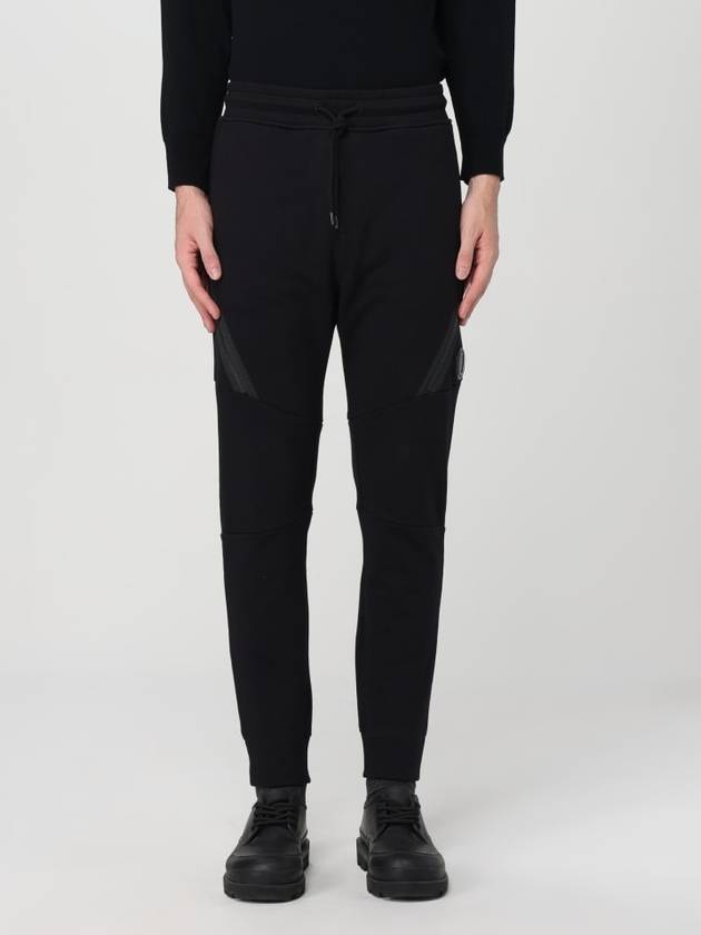 Diagonal Raised Fleece Cargo Track Pants Black - CP COMPANY - BALAAN 2