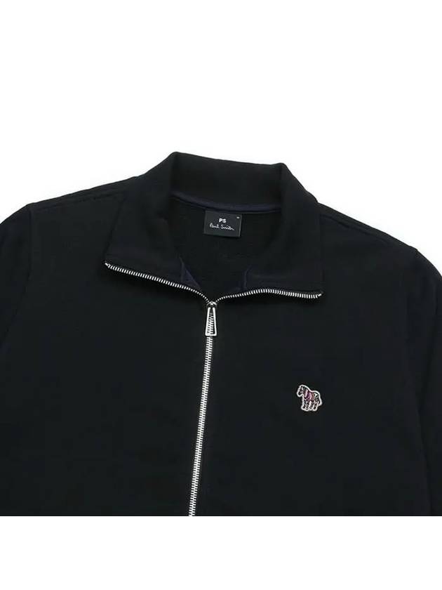 Zebra Logo Cotton Zip-up Jacket Black - PAUL SMITH - BALAAN 4