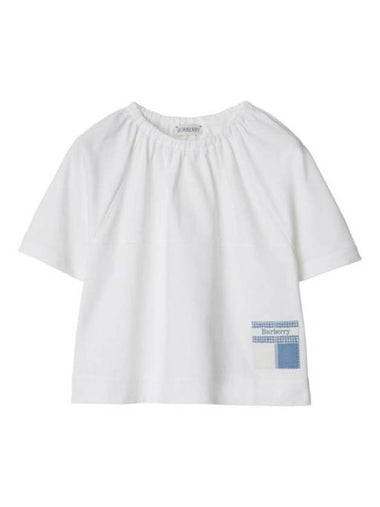 Kids Logo Patch Cotton Short Sleeve T-Shirt White - BURBERRY - BALAAN 1