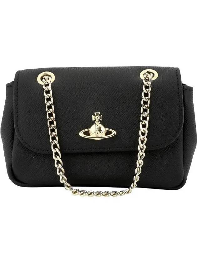 Logo Small Chain Cross Bag Black - VIVIENNE WESTWOOD - BALAAN 2