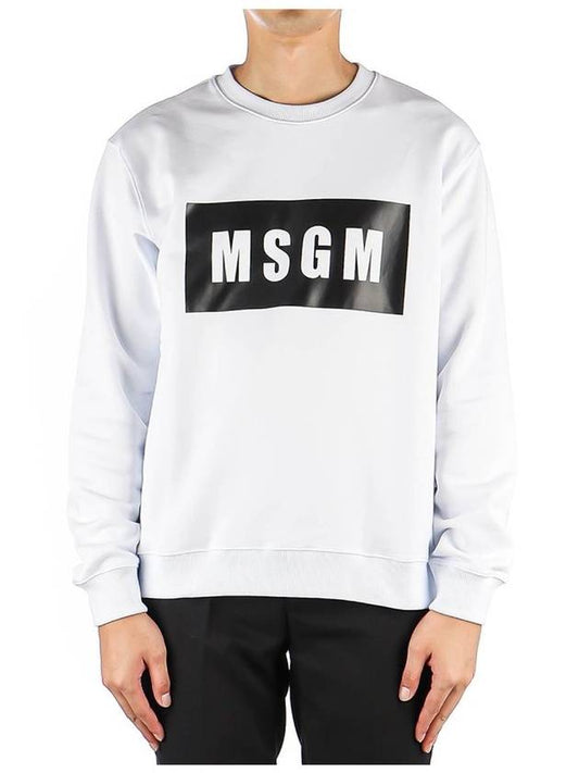 Men's Logo Box Cotton Sweatshirt White - MSGM - BALAAN 2