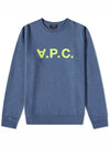 Men's Neon VPC Logo Long Sleeve Sweatshirt Blue - A.P.C. - BALAAN 3