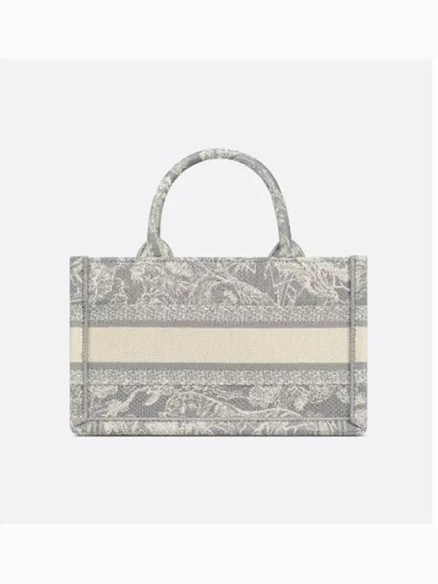 Toile De Jouy Reverse Embroidered Mini Book Tote Bag Grey - DIOR - BALAAN 6