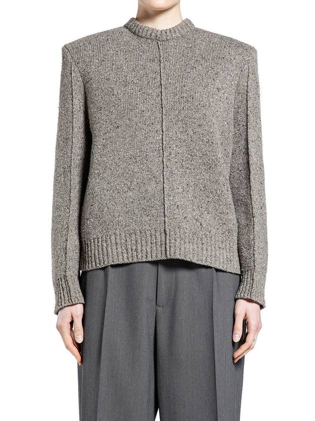 Veneta Crew Neck Knit Top Grey - BOTTEGA VENETA - BALAAN 2