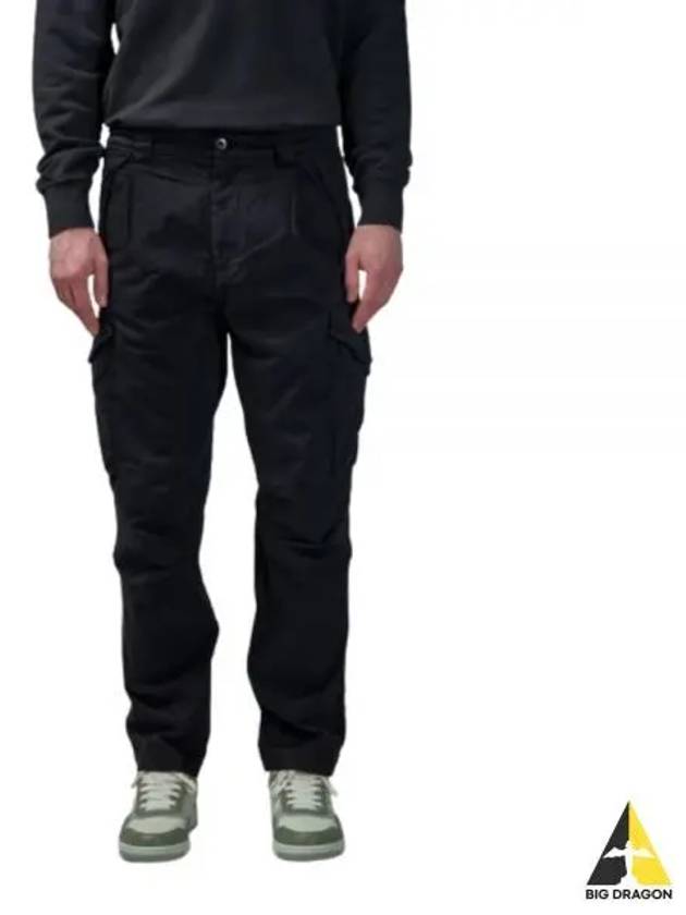 Stretch Sateen Cargo Straight Pants Black - CP COMPANY - BALAAN 2