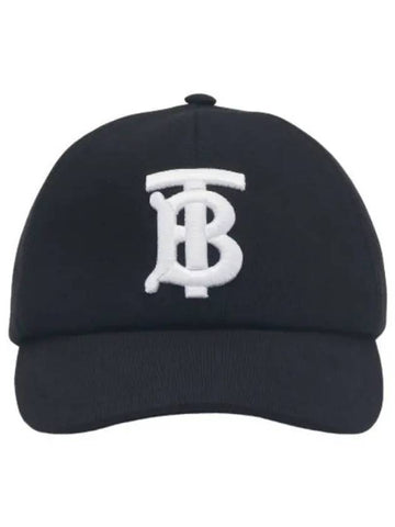 Monogram Motif Cotton Jersey Ball Cap Black Hat - BURBERRY - BALAAN 1