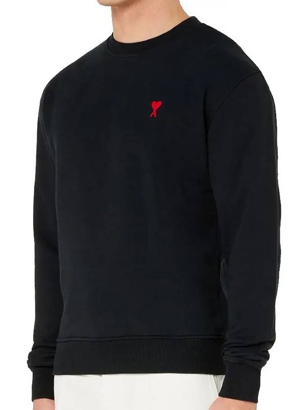 Small Heart Logo Sweatshirt Black - AMI - BALAAN 3