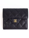 Small Classic Flap Wallet Grained Calfskin & Gold Black - CHANEL - BALAAN 2