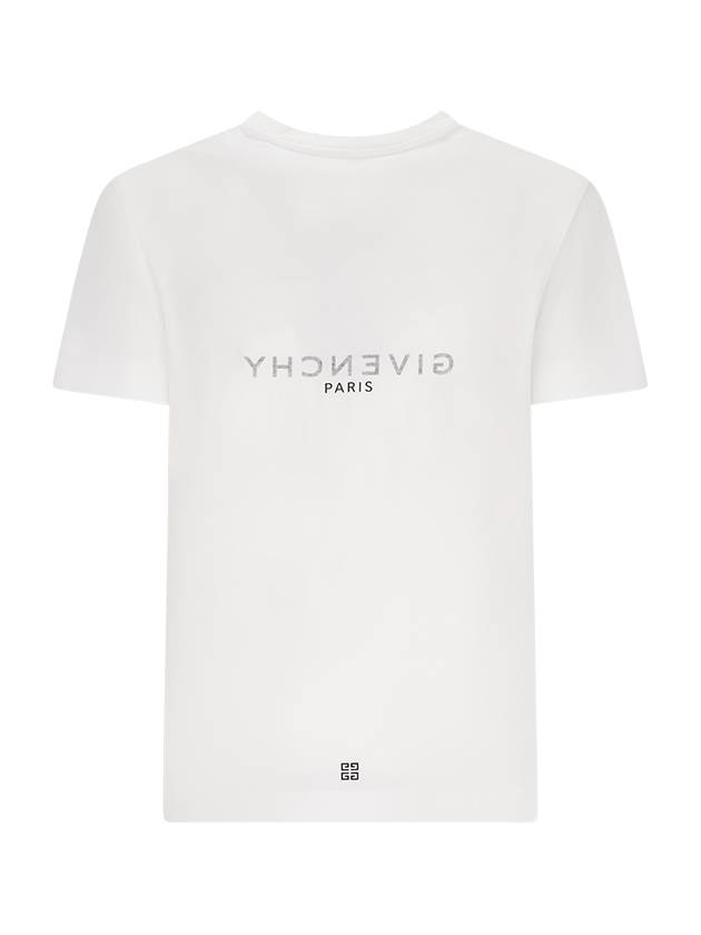 Men's Reverse Logo Round Slim Short Sleeve T-Shirt White - GIVENCHY - BALAAN 3