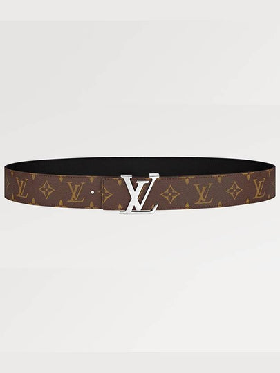 Men's LV Initiales Reversible Monogram Canvas Leather Belt Black Brown - LOUIS VUITTON - BALAAN 2