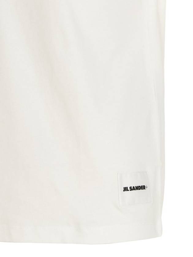 Logo Patch Cotton Short Sleeve T-Shirt 3 Pack White - JIL SANDER - BALAAN 6