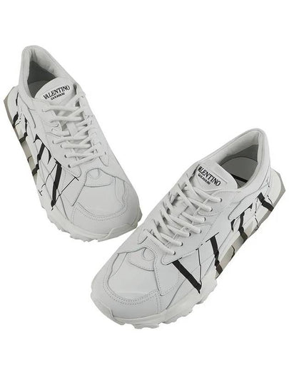 Men's Calfskin VLTN Logo Bounce Low Top Sneakers White - VALENTINO - BALAAN 2