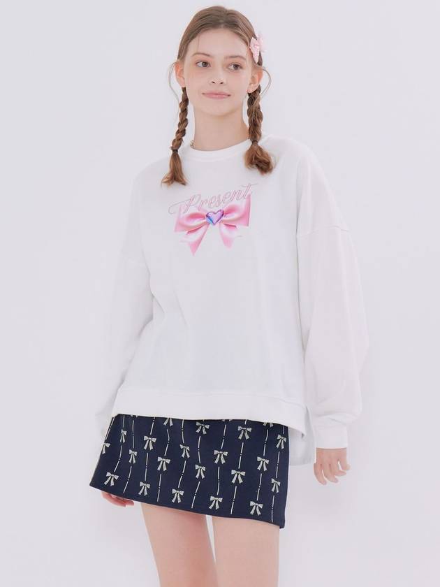 MET ribbon present sweatshirt skirt set ivory - METAPHER - BALAAN 4