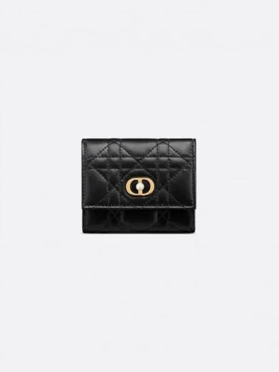 Jolie Hibiscus Cannage Lambskin Half Wallet Black - DIOR - BALAAN 2