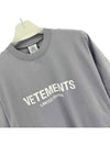 Men's Logo Print Short Sleeve T-Shirt Purple - VETEMENTS - BALAAN 3