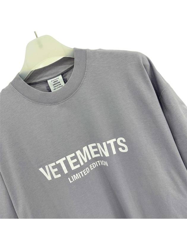 Men's Logo Print Short Sleeve T-Shirt Purple - VETEMENTS - BALAAN 3