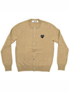 Black Wappen Wool Round Neck Cardigan Beige - COMME DES GARCONS PLAY - BALAAN 1