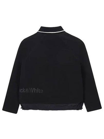 Women s Fleece Raglan Sleeve Windproof T Shirt 9262LXHP BLACK - BLACK&WHITE - BALAAN 2