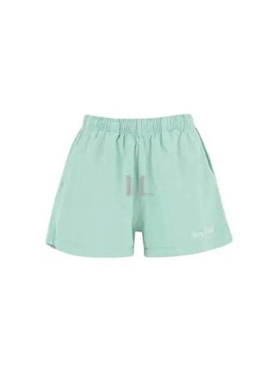 Embroidered Logo Cotton Shorts Mint - SPORTY & RICH - BALAAN 2