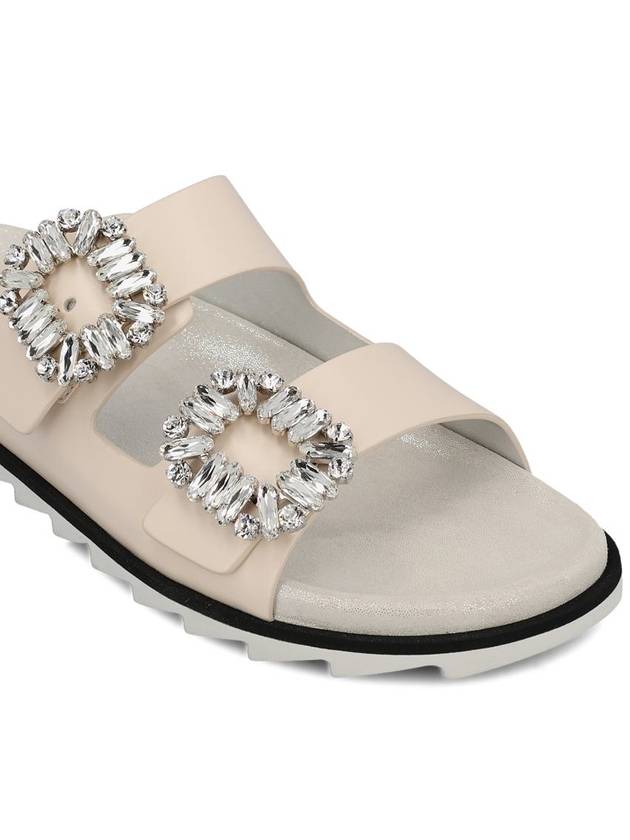 Silver Buckle Slippers Beige - ROGER VIVIER - BALAAN 5