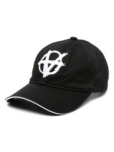 Double Anarchy Embroidered Ball Cap Black - VETEMENTS - BALAAN 1