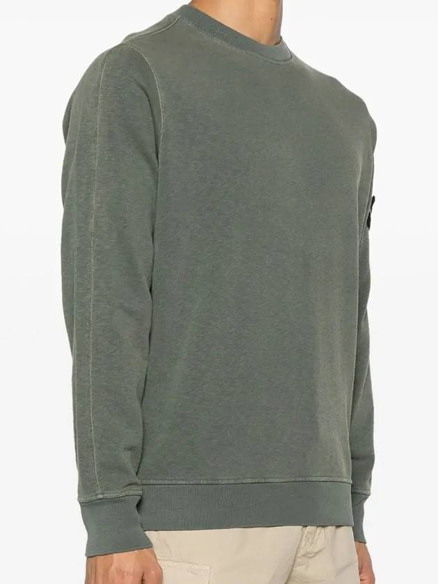 Logo Patch Crew Neck Sweatshirt Musk - STONE ISLAND - BALAAN 4