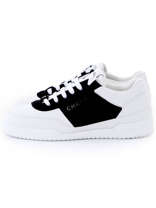 Chanel G45470 Suede Leather Two tone Logo Sneakers 37 - CHANEL - BALAAN 4