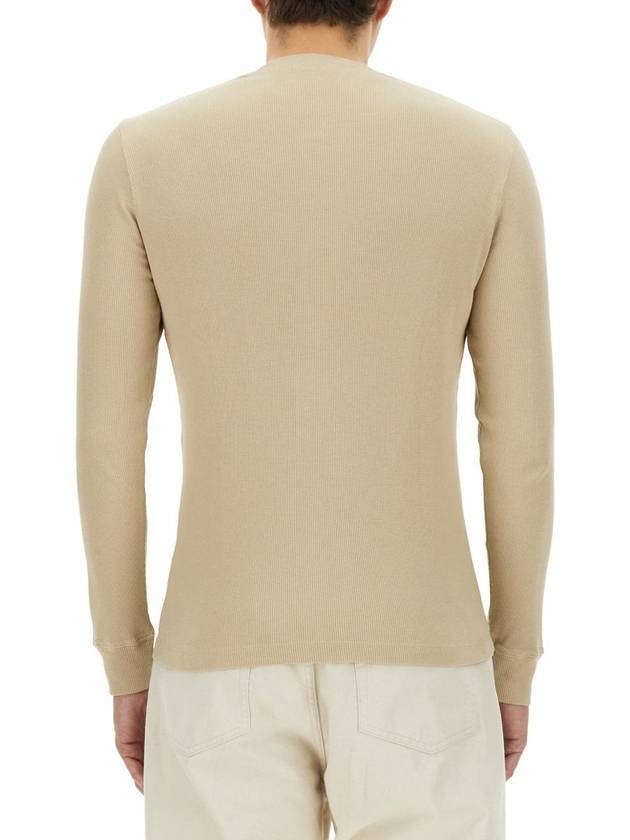 Tom Ford Ribbed "Henley" T-Shirt - TOM FORD - BALAAN 3