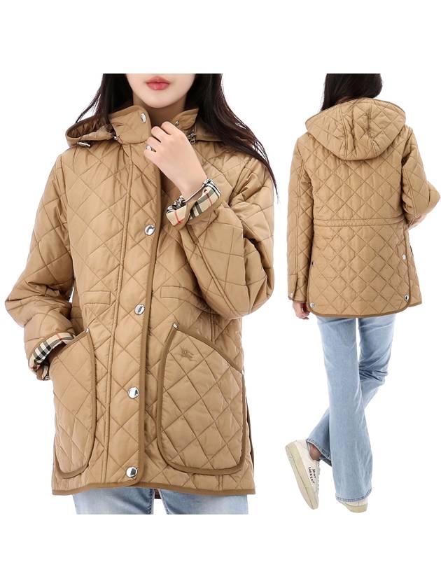 Diamond Quilted Nylon Jacket Archive Beige - BURBERRY - BALAAN 2