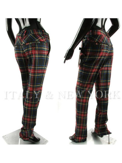 Tartan Check Wool Straight Pants - DOLCE&GABBANA - BALAAN 2