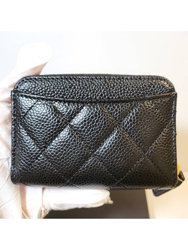 Classic Zipped Coin Purse Grained Calfskin & Gold Black - CHANEL - BALAAN 4